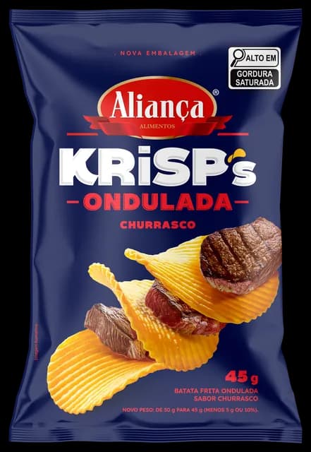Embalagem Batata Ondulada Krisp's Churrasco 45g