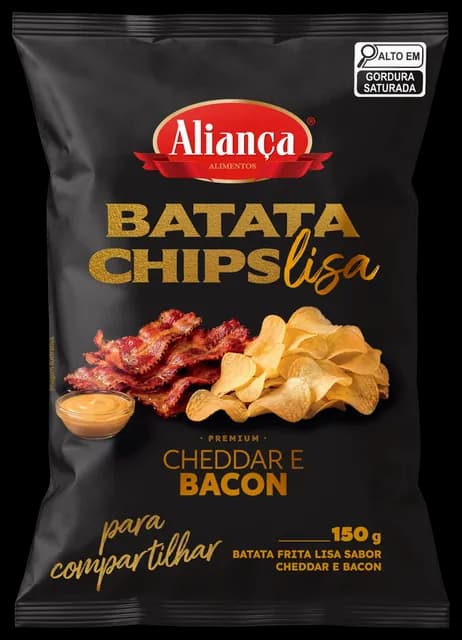 Embalagem Batata Chips Lisa Cheddar e Bacon 150g