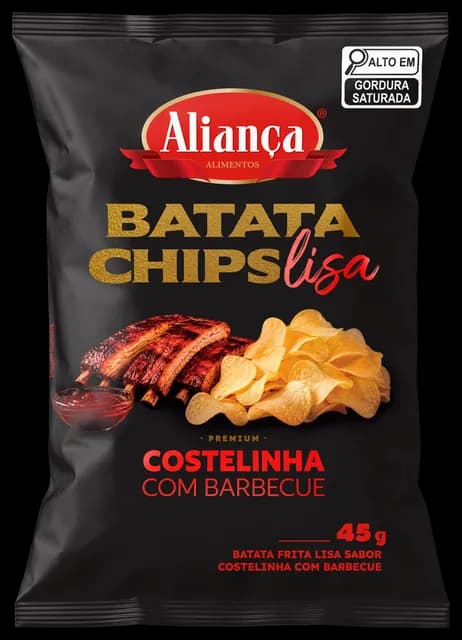 Embalagem Batata Chips Lisa Costelinha com Barbecue 45g