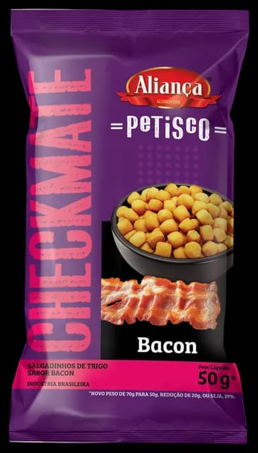 Embalagem Checkmate Petisco Bacon 50g