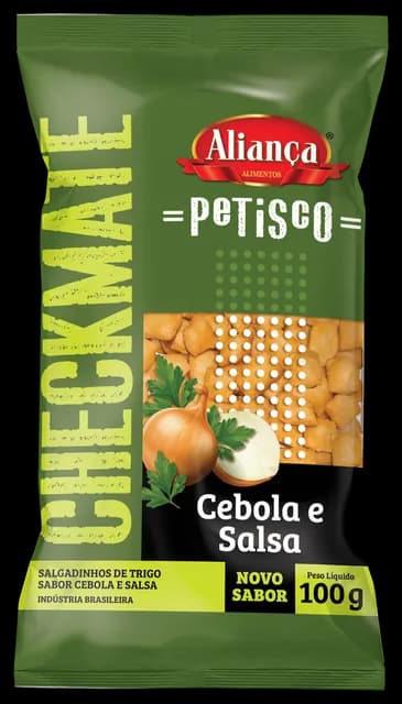 Embalagem Checkmate Petisco Cebola e Salsa 100g