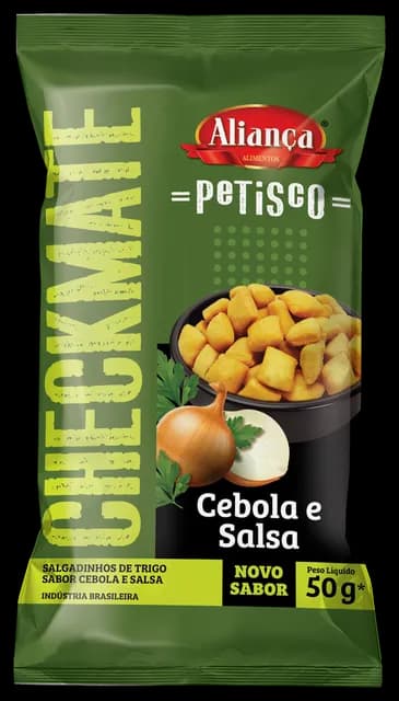 Embalagem Checkmate Petisco Cebola e Salsa 50g