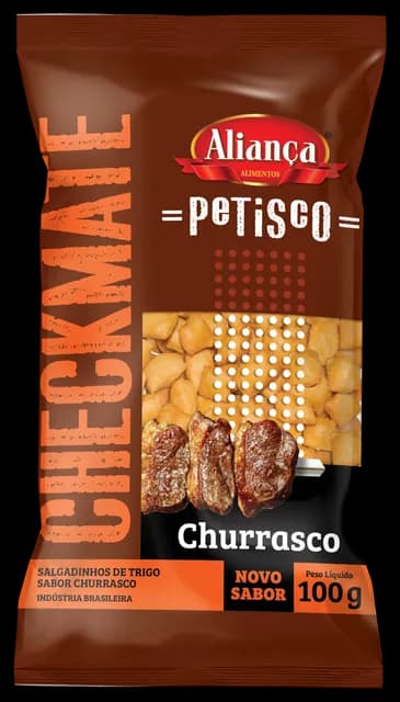 Embalagem Checkmate Petisco Churrasco 100g