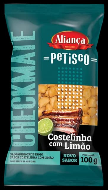 Embalagem Checkmate Petisco Costelinha com Limão 100g
