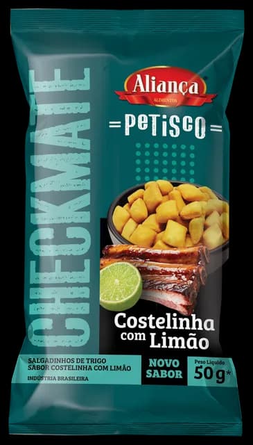 Embalagem Checkmate Petisco Costelinha com Limão 50g