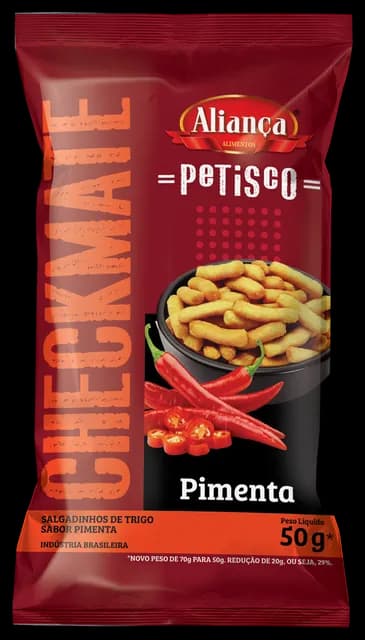 Embalagem Checkmate Petisco Pimenta 50g