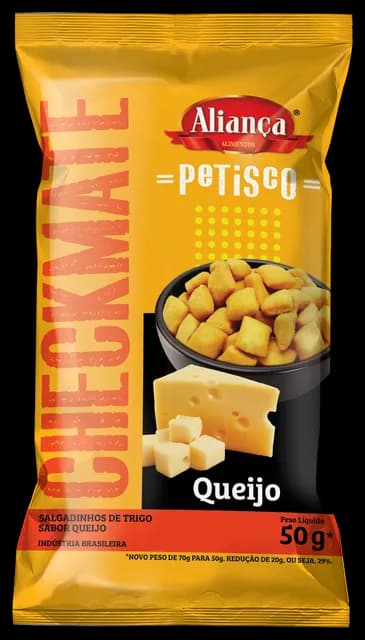 Embalagem Checkmate Petisco Queijo 50g