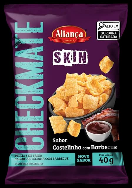 Embalagem Checkmate Skin Costelinha com Barbecue 40g